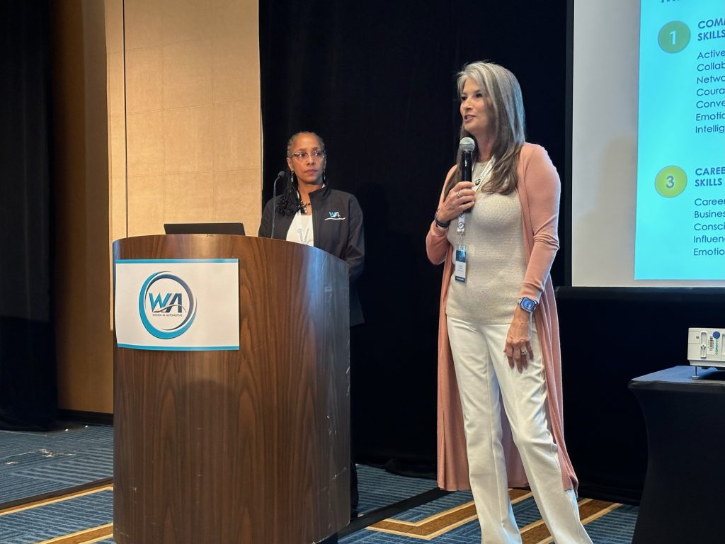 Kathy Gilbert & Veronica Dunford at WIA Recharge! 2023 event Dallas