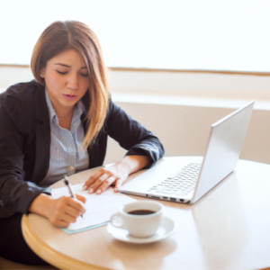 woman with laptop