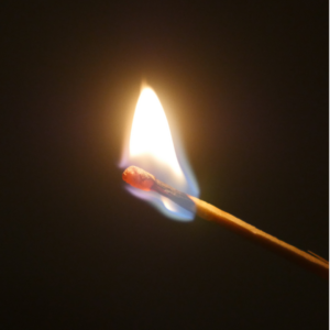 lit match