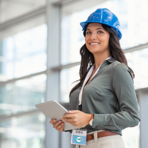 woman in hardhat