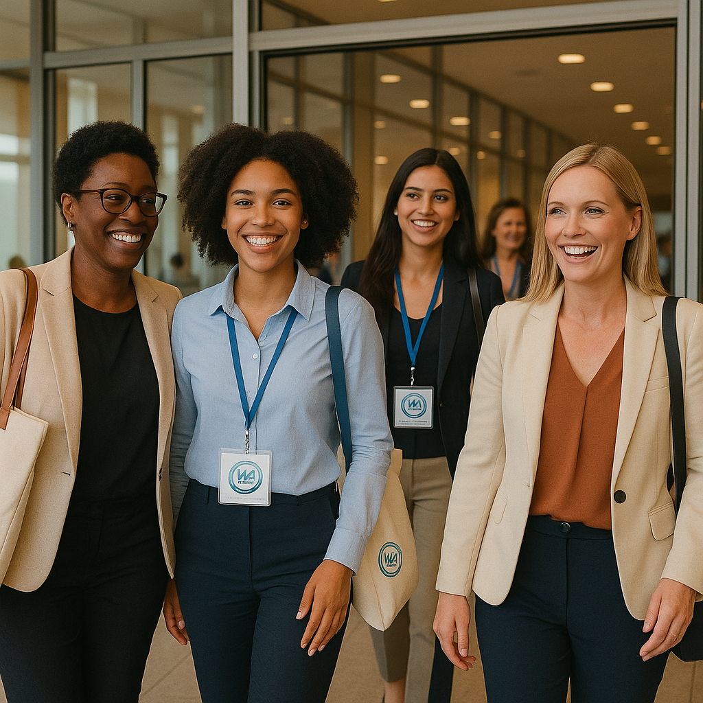 group of Women In Automotive conference attendees