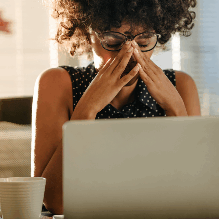 woman feeling burned out