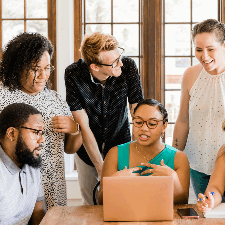 diverse group working together