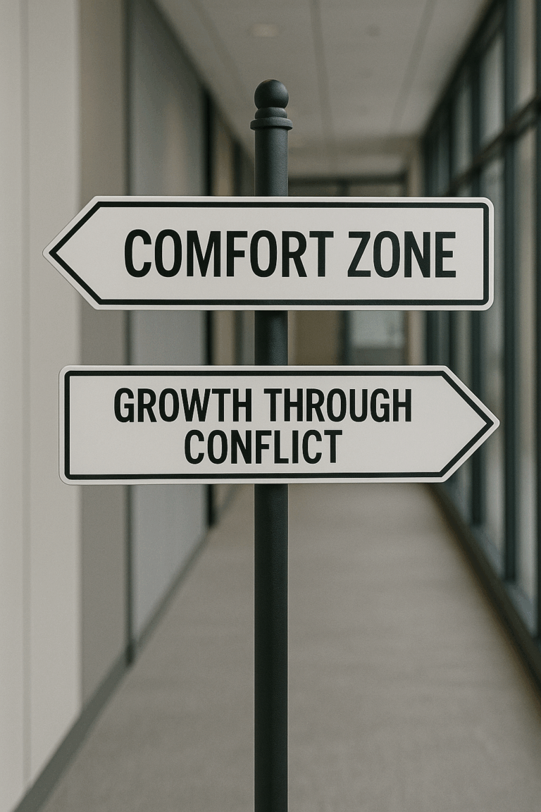 you can stay in your comfort zone or grow through the conflict