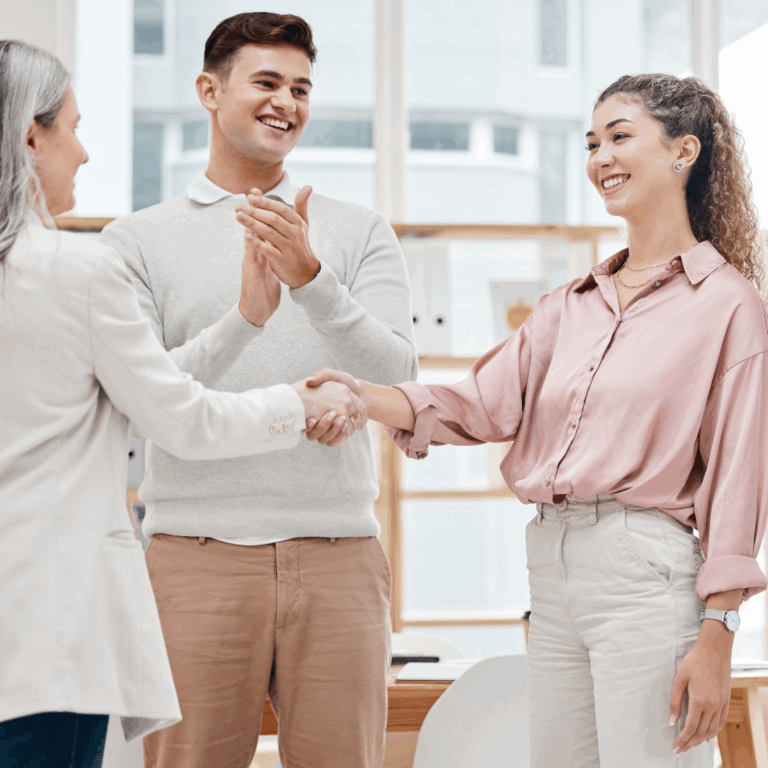 new employee being welcomed
