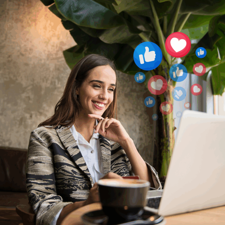 Woman creating a LinkedIn post, representing how personal branding builds visibility and influence in automotive
