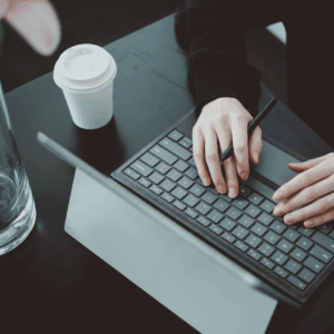 Woman using online mentorship matching platform for Women In Automotive program.